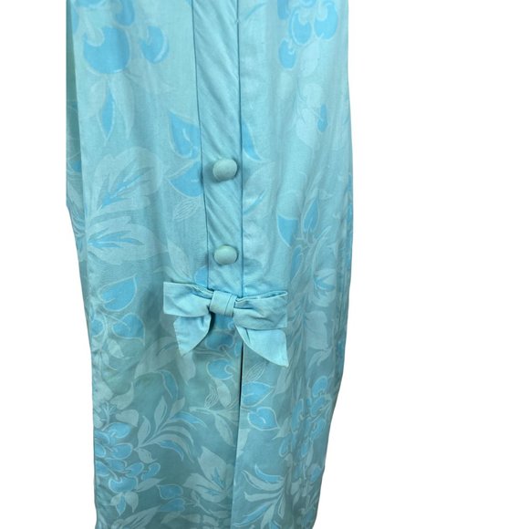 1960s blue cotton dress drop waist floral scooter dress by Cover Girl Size M - Picture 4 of 9